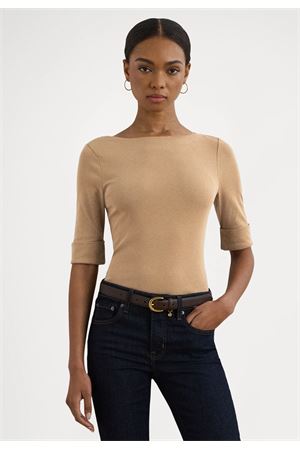 Judy-Elbow Sleeve-Knit-Rfnd Strtch 1X1 Rib LAUREN RALPH LAUREN | T-Shirt | 200654963147